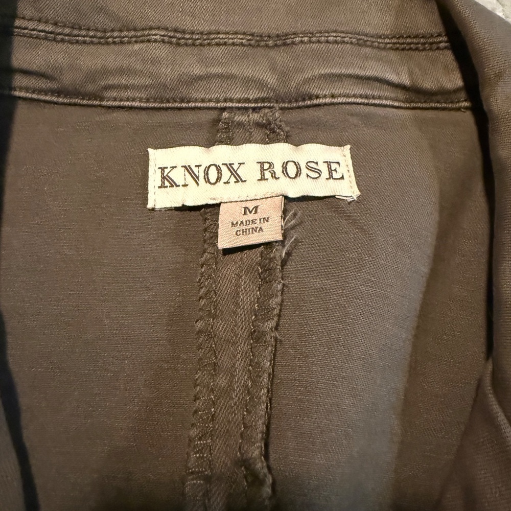 Know Rose Olive Button Down Jacket M - image 2